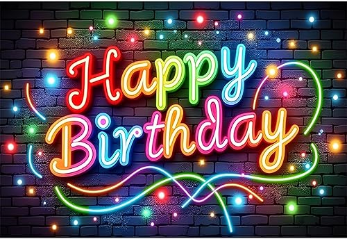 dnldliq 7x5ft Happy Birthday Backdrop Banner Sign for Boys Girls Colorful Birthd