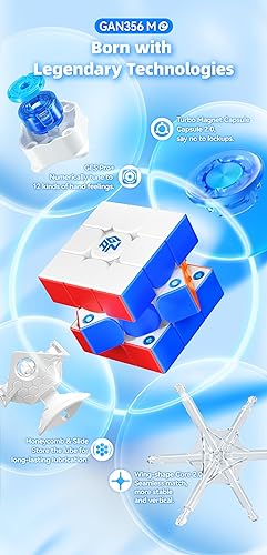 Miniatura 21 de CuberShop GAN 356 M 3x3 Cubo magnético de velocidad Lite, cubo magnético Gans 3 x 3 sin calcomanías, suave y rápido 3 por 3 Lite rendimiento