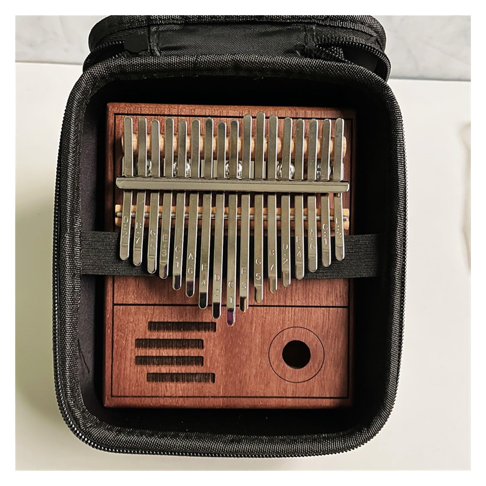 Daumenklavier 17-Ton-Daumenklavier Einbrettiges Holz Hat Eine Struktur Und Fühlt Sich Glatt An(Brown Piano case)