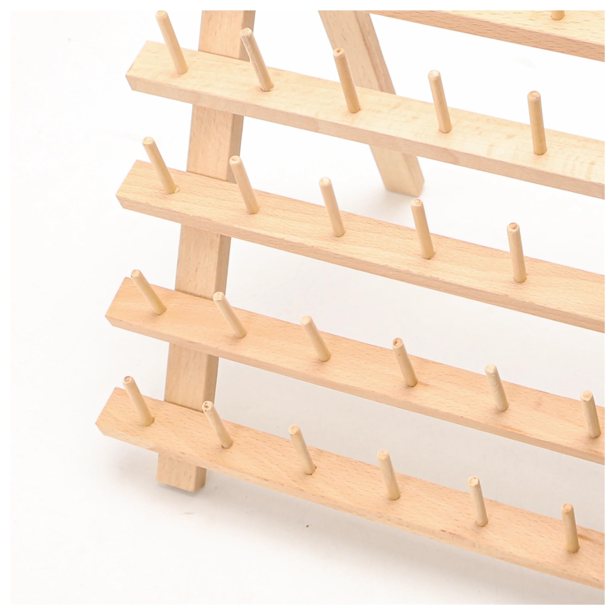 Estante De Carretes De Hilo 63 pequeños carretes de hilo de madera natural, soporte for hilo de coser, organizador y estante de almacenamiento for trenzar el cabello Para Colgar Para Bordar, Acolchar