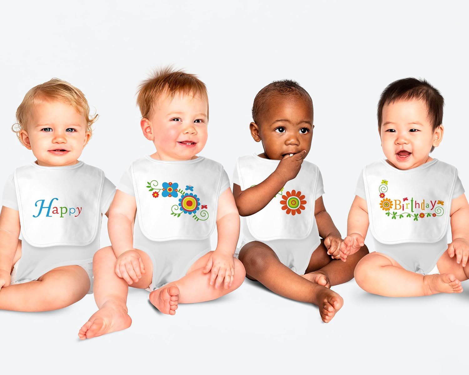 Hillban 24 Pcs Unisex Cotton Short Sleeve Bodysuits Baby Bibs Set for Baby Shower