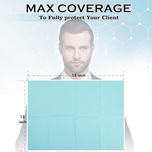 Miniatura 5 de Baberos dentales desechables (Paquete de 125) 13" x 18" - 3 capas impermeables, suministros para tatuajes, cubierta para pacientes - Suministros