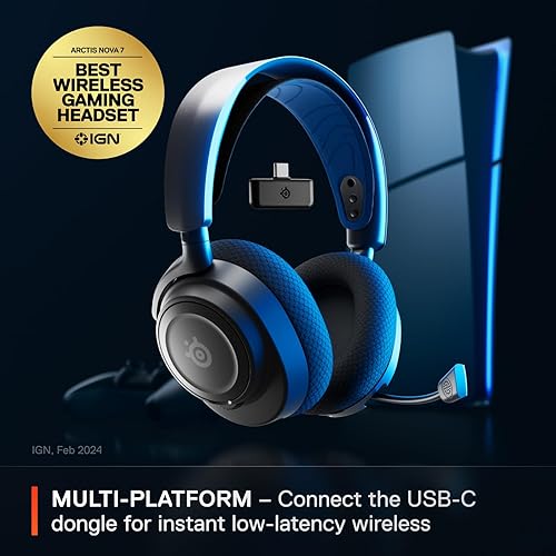 Miniatura 2 de SteelSeries Arctis Nova 7P Auriculares inalámbricos multiplataforma para juegos, controladores magnéticos de neodimio, 2.4 GHz + Bluetooth, batería