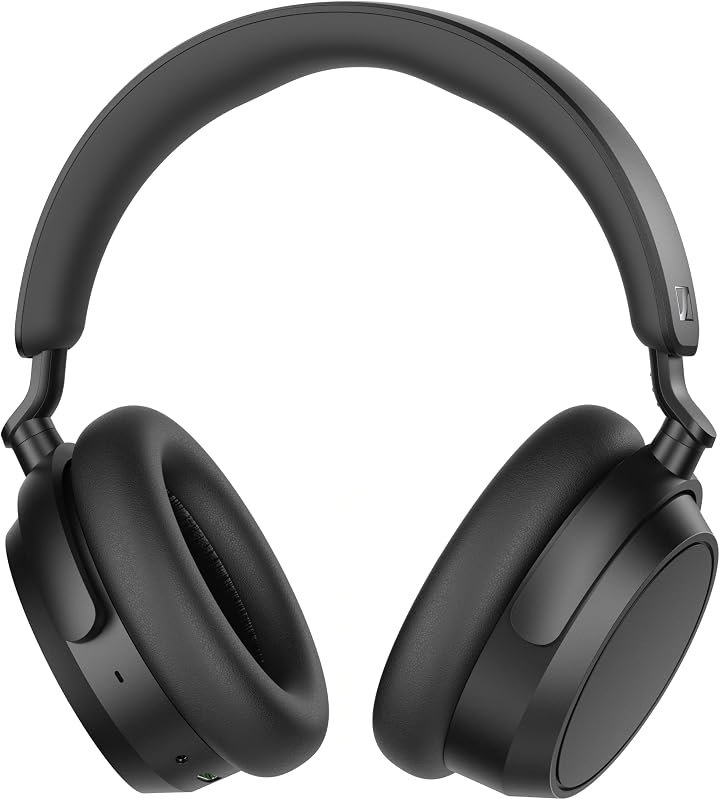 Sennheiser ACCENTUM Plus auriculares inalámbricos Bluetooth - Función de carga rápida, tiempo de reproducción de batería de 50 horas, ANC híbrido adaptativo, personalización de sonido, controles táctiles, negro (renovado)
