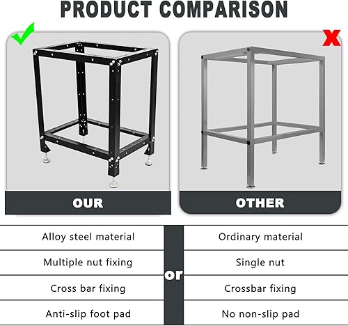 Miniatura 3 de Soporte de trabajo utilitario de acero aleado, tienda multiusos con patas ajustables para bancos de trabajo de accesorios para mesa de enrutador de