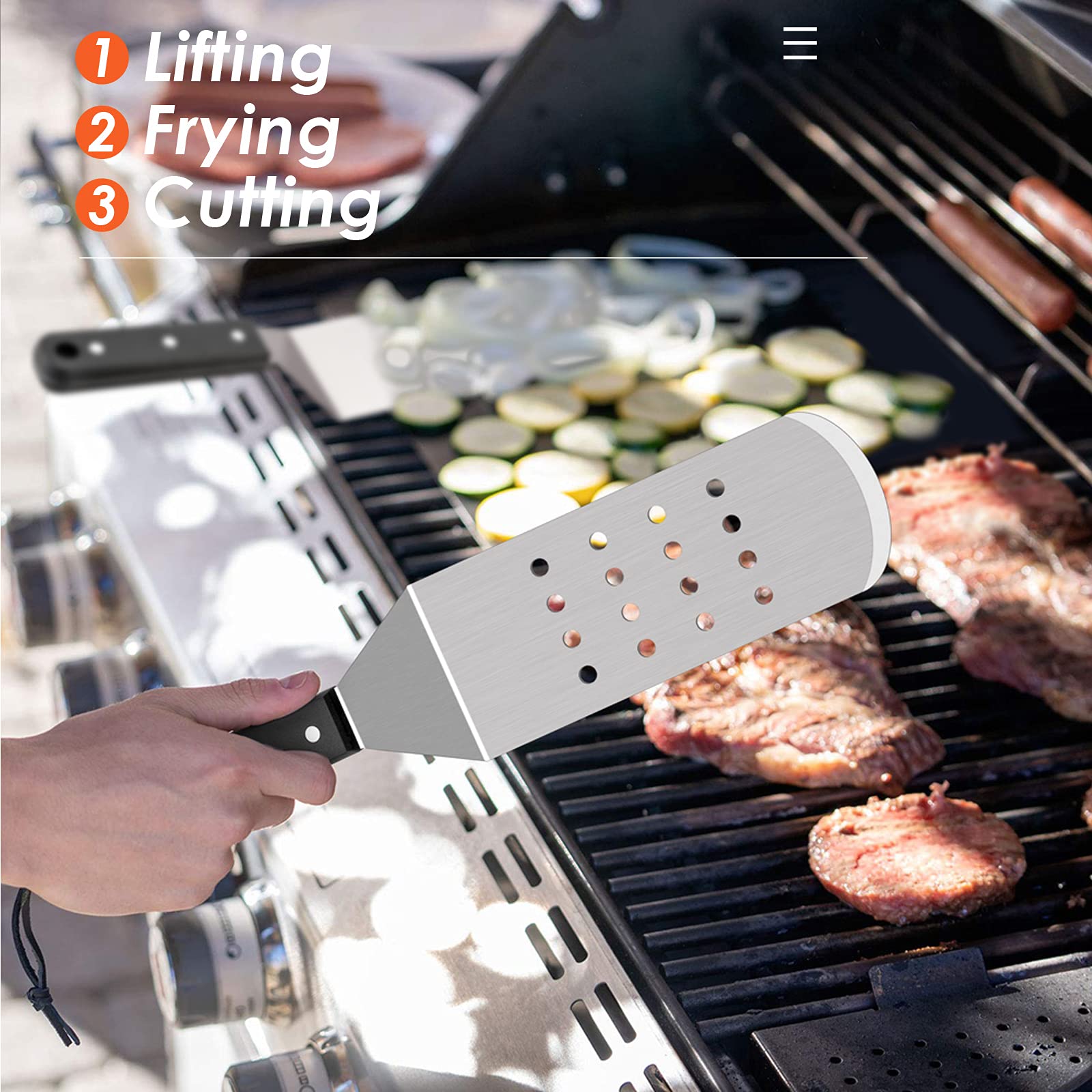 HaSteeL Set Di 10 Utensili In Acciaio Inox Per Piastra, Teppanyaki E Barbecue – Spatole, Raschietti, Pinze, Anelli Per Uova E Bottiglie