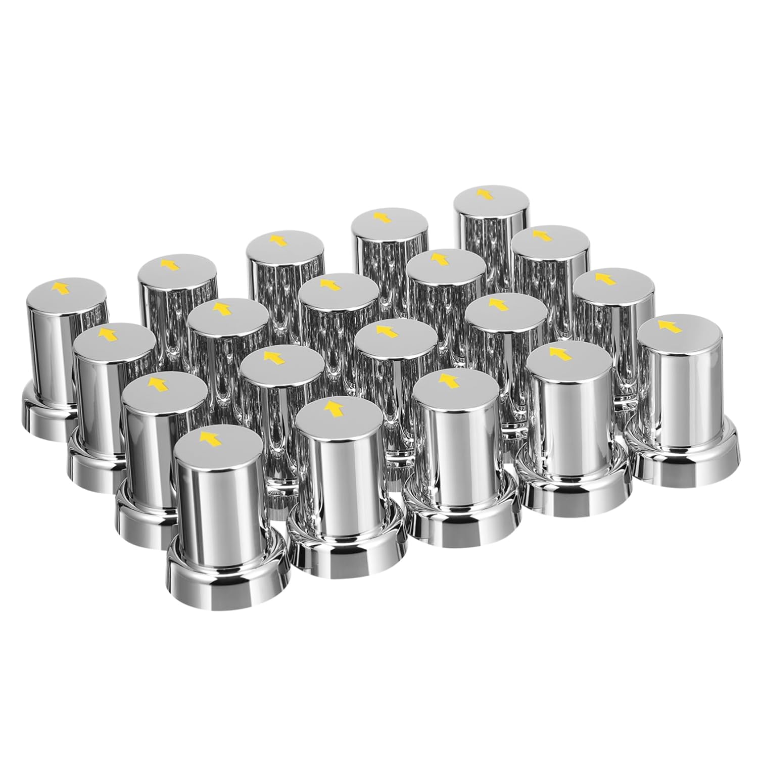PRETYZOOM 20Pcs Chrome Wheel Nut Covers for Trucks Trailers and Buses Automotive Wheel Nut Protectors and Dust Caps for Enhanced Durability