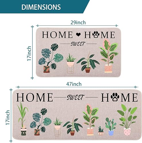 Miniatura 10 de YOUWOUS Home Sweet Home Flowers - Tapetes de puerta de 17 x 29 pulgadas, tapetes decorativos de bienvenida, tapetes de goma antideslizante para