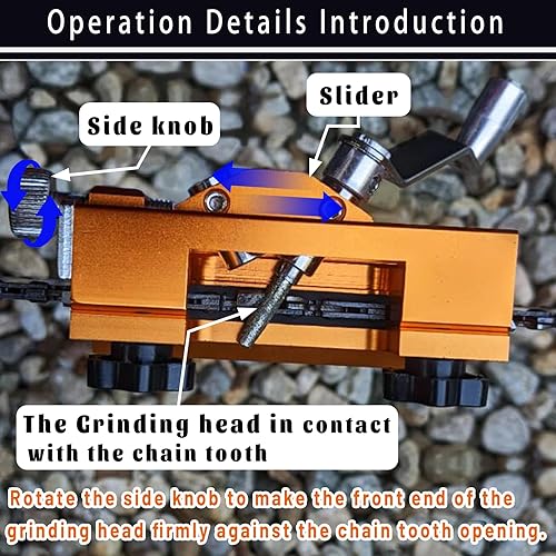 Miniatura 2 de Afilador de motosierra, sacapuntas de sierra de cadena de manivela, plantilla de afilado de motosierra portátil, kit de herramientas de afilador de