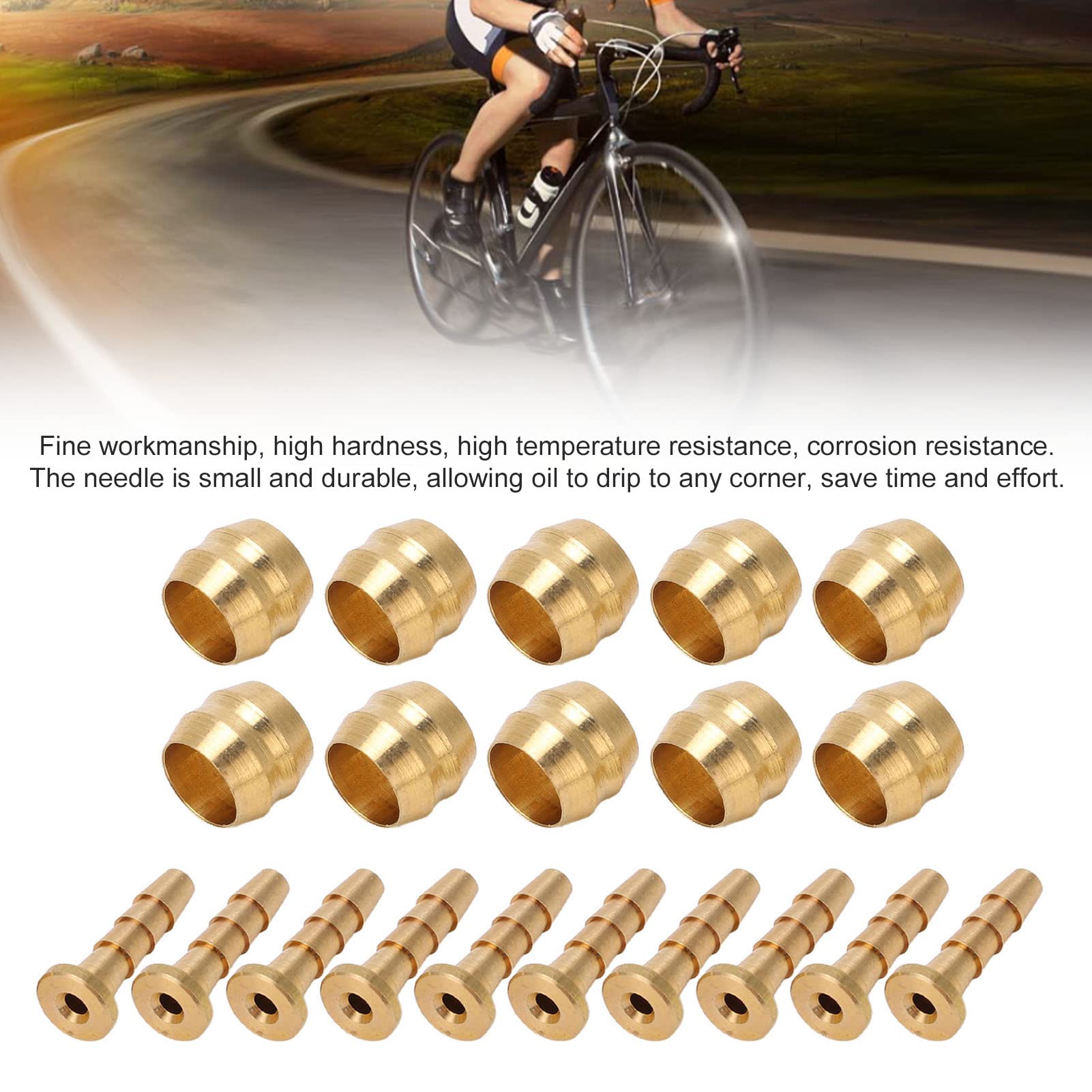 Yuecoom Oil Needle Olive Head, Durables Hydraulic Disc Brake Olive Hose and Brass Connecting Insert Parts Kit for Bikes Accessories