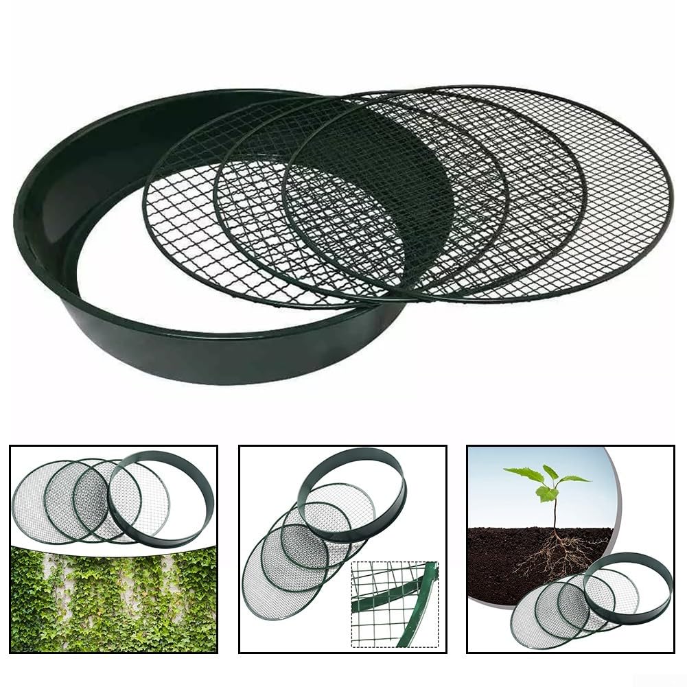Tamis de jardin en métal, outil de jardinage interchangeable conçu pour tamiser le sol