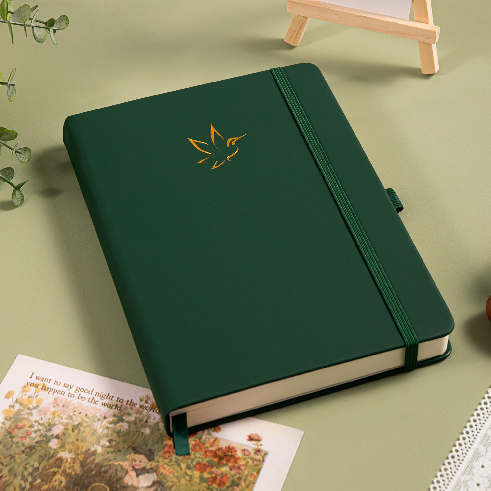 MGGAO Journal Ligné A5 100gsm - 188 Pages Numérotées, Carnet Cuir Premium Pour Notes Et Voyage