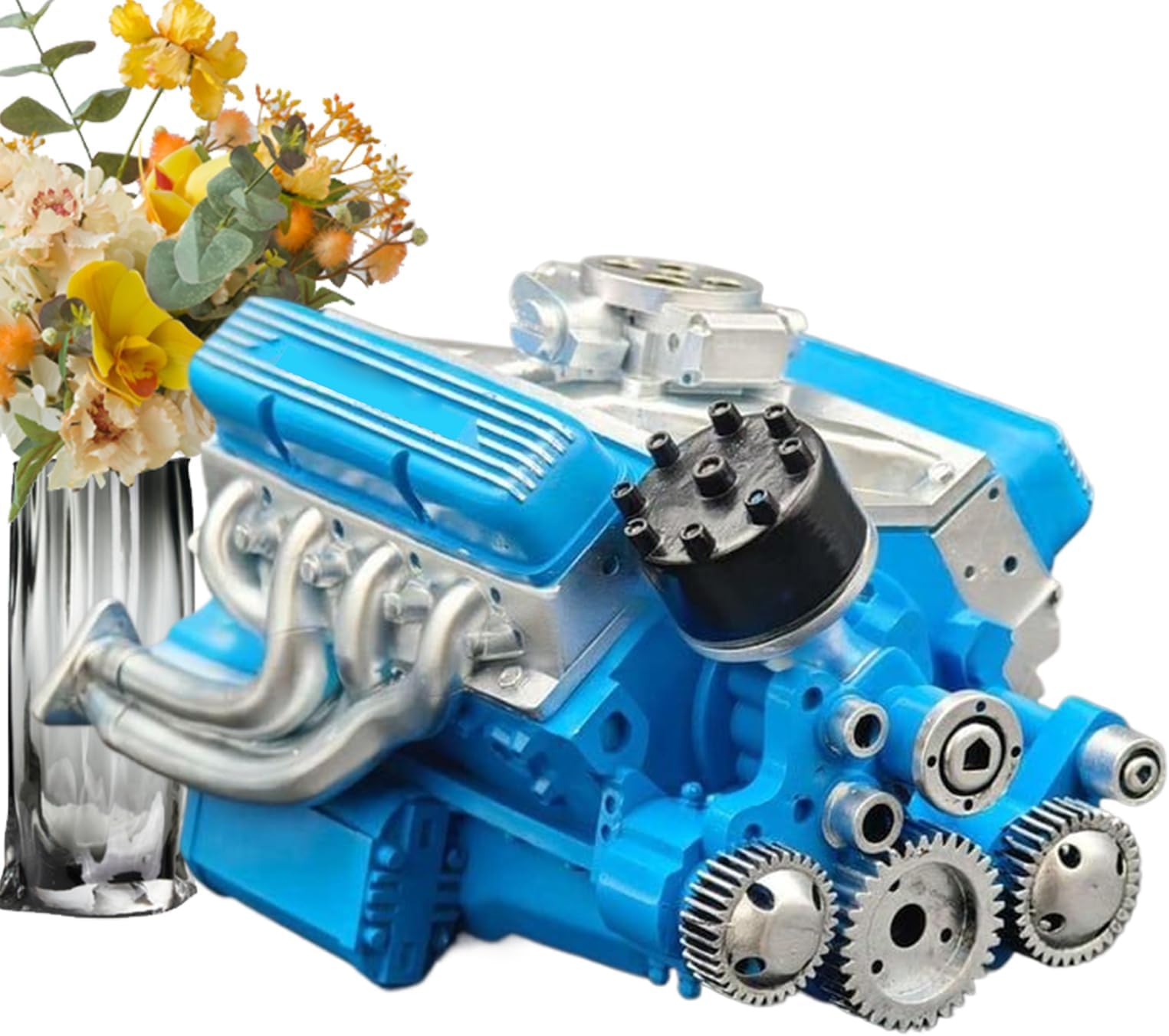 V8 Engine Model | Resin V8 Engine Building Block,Decorative STEM Toys Learning Games, Desk Decoration for Adult Collection Kids Room Living Room