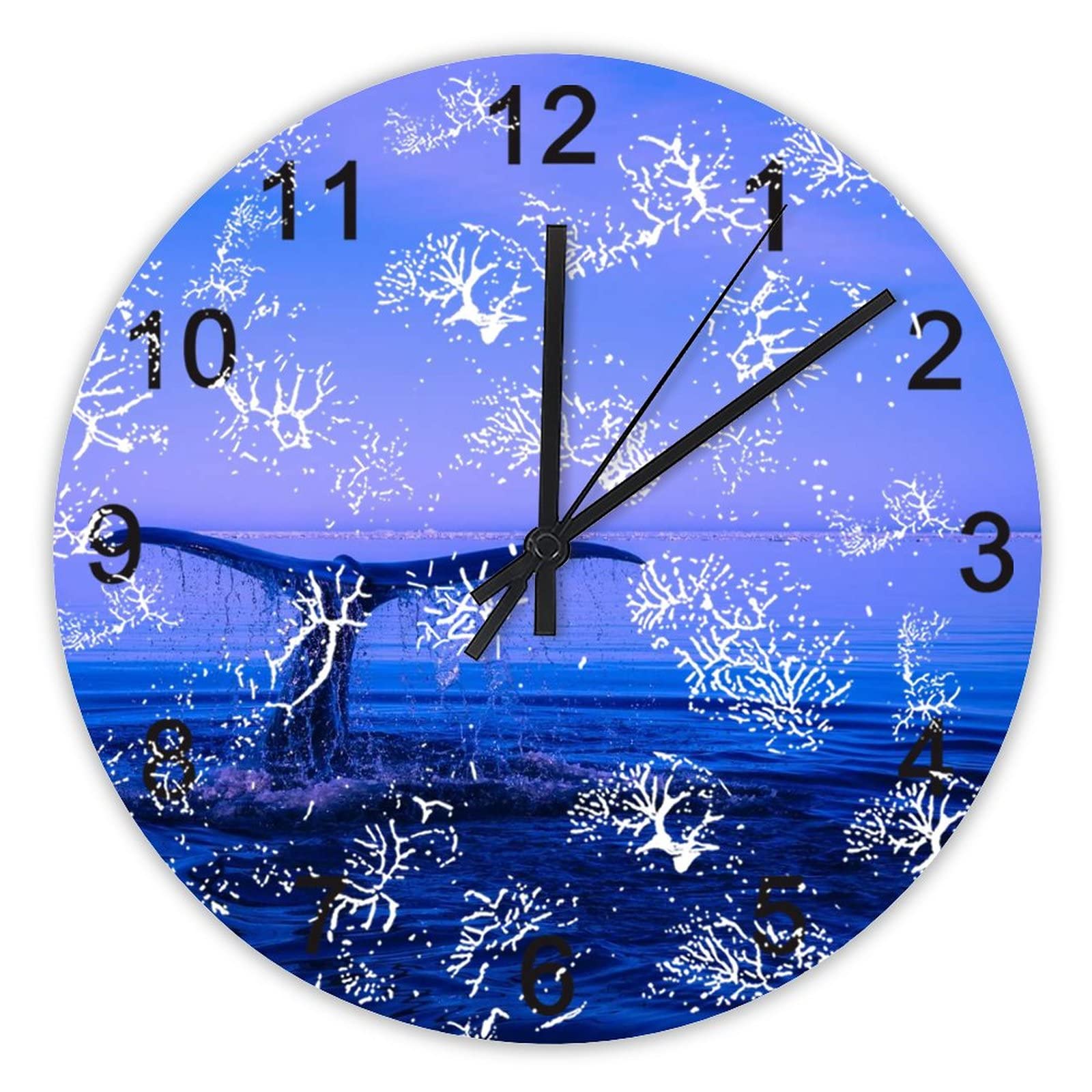 Horloge murale décoration cuisine et maison motif grand océan et baleine