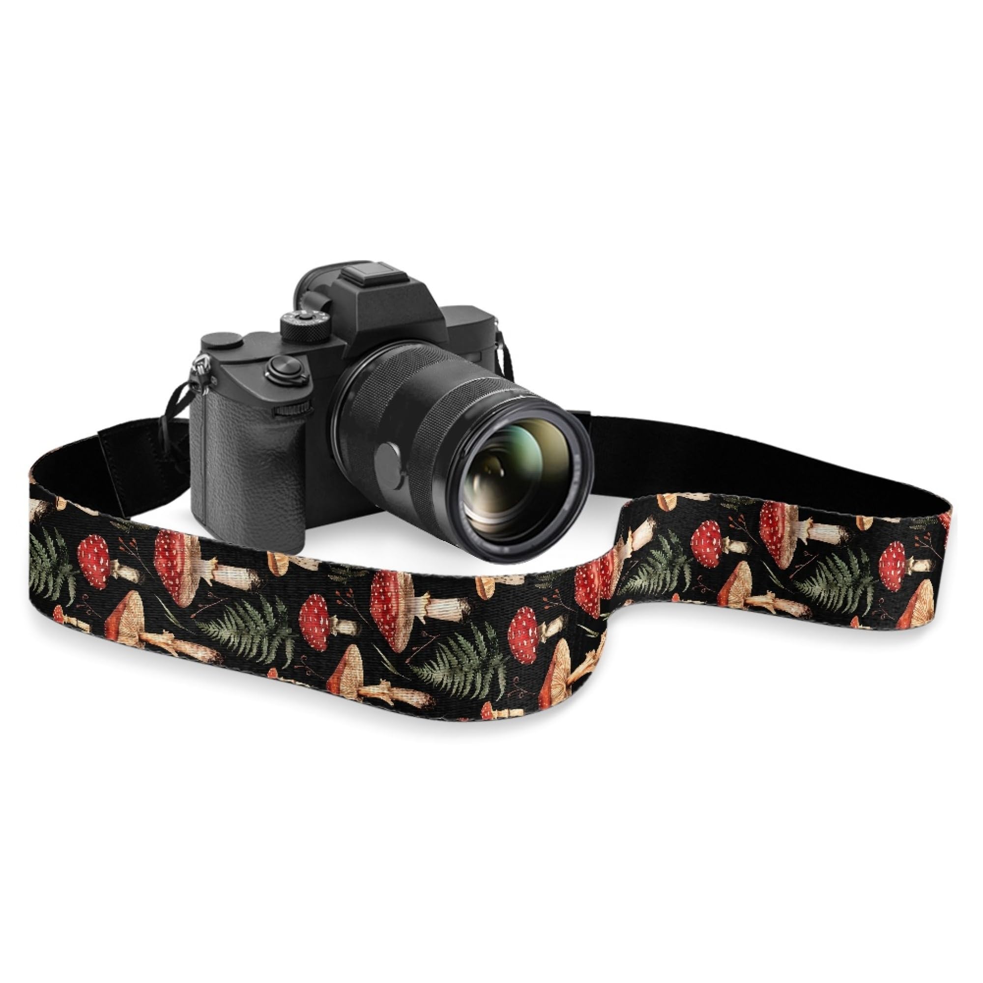 Boatee Aesthetic Mushroom Print Camera Strap Quick Release Camera Harness For Photographers Camera Wrist Strap for ALL DSLR/SLR Cameras Adjustable Camera Strap Crossbody