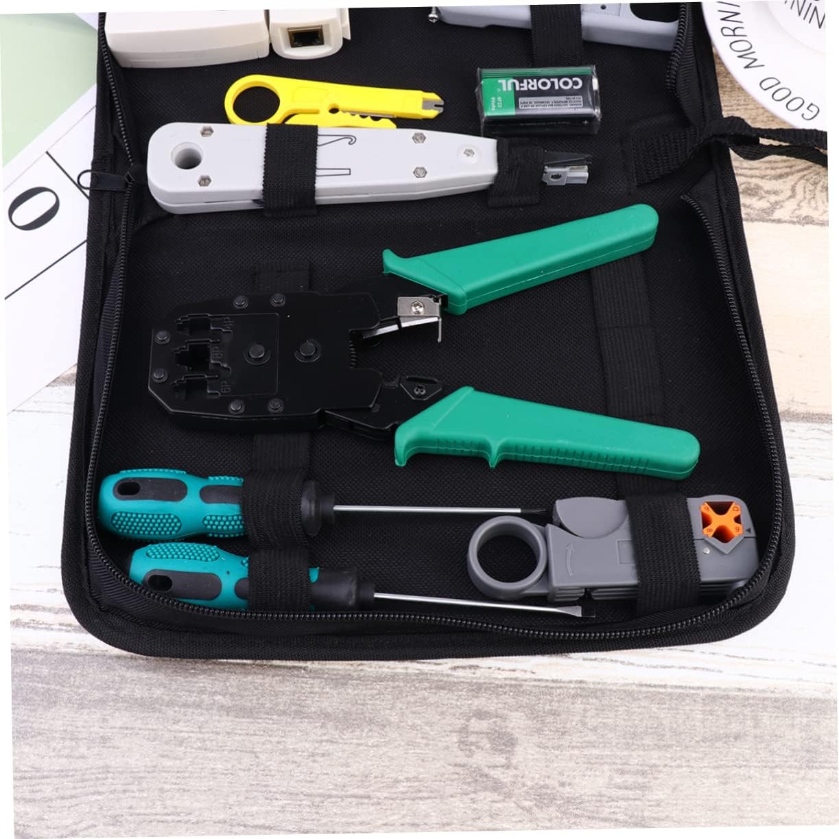 Artibetter 1Set Network Repair Tool Kit Professional LAN Installer Tools with Multi-Function Cable Tester Portable Tool Bag for Maintenance