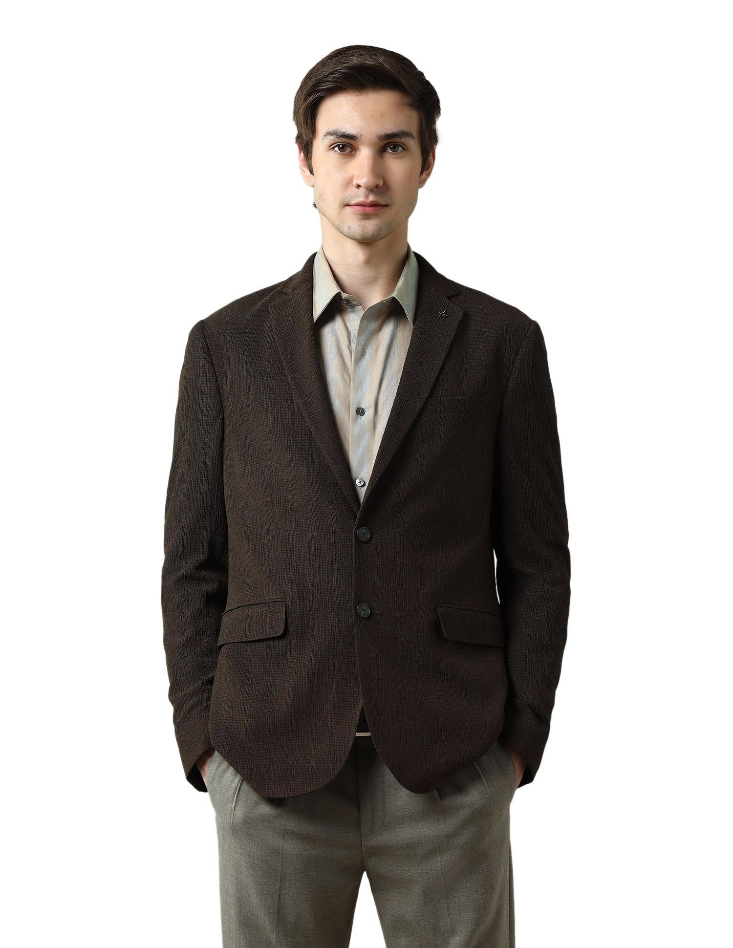 arrow Men's Slim Blazer (ARAJBZ5050_Dark Brown-picture-22