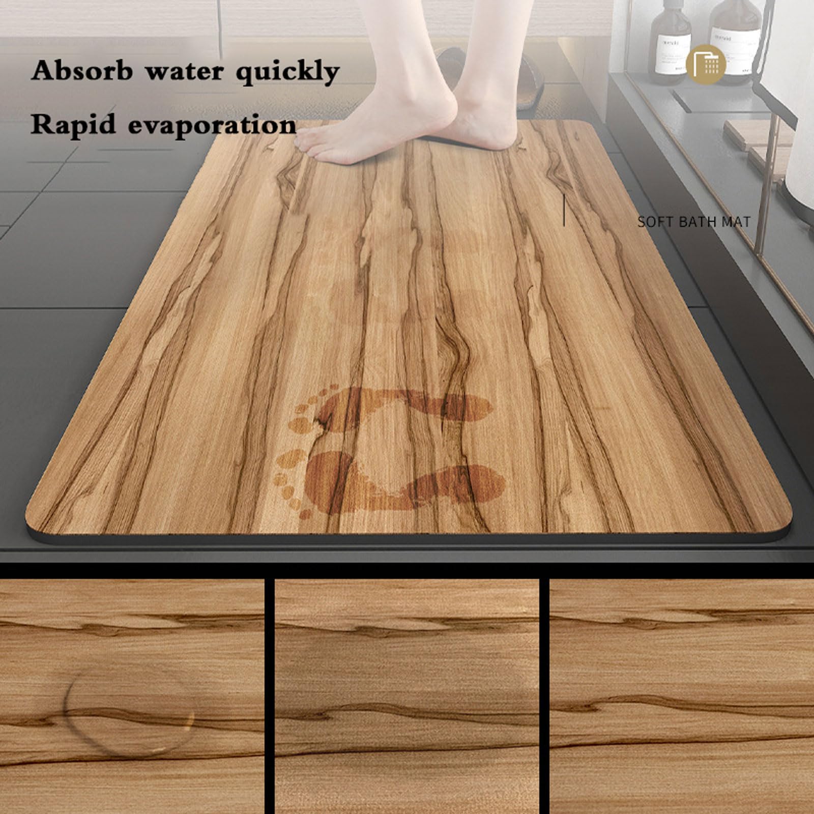 Tappetino Antiscivolo Vasca da Bagno,Lavabile in Lavatrice Tappetino Vasca Antiscivolo,Tappetino Doccia Antiscivolo Quadrato,Lavabili in Lavatrice,Ideale per I Bagni di Casa,Hotel,Palestra