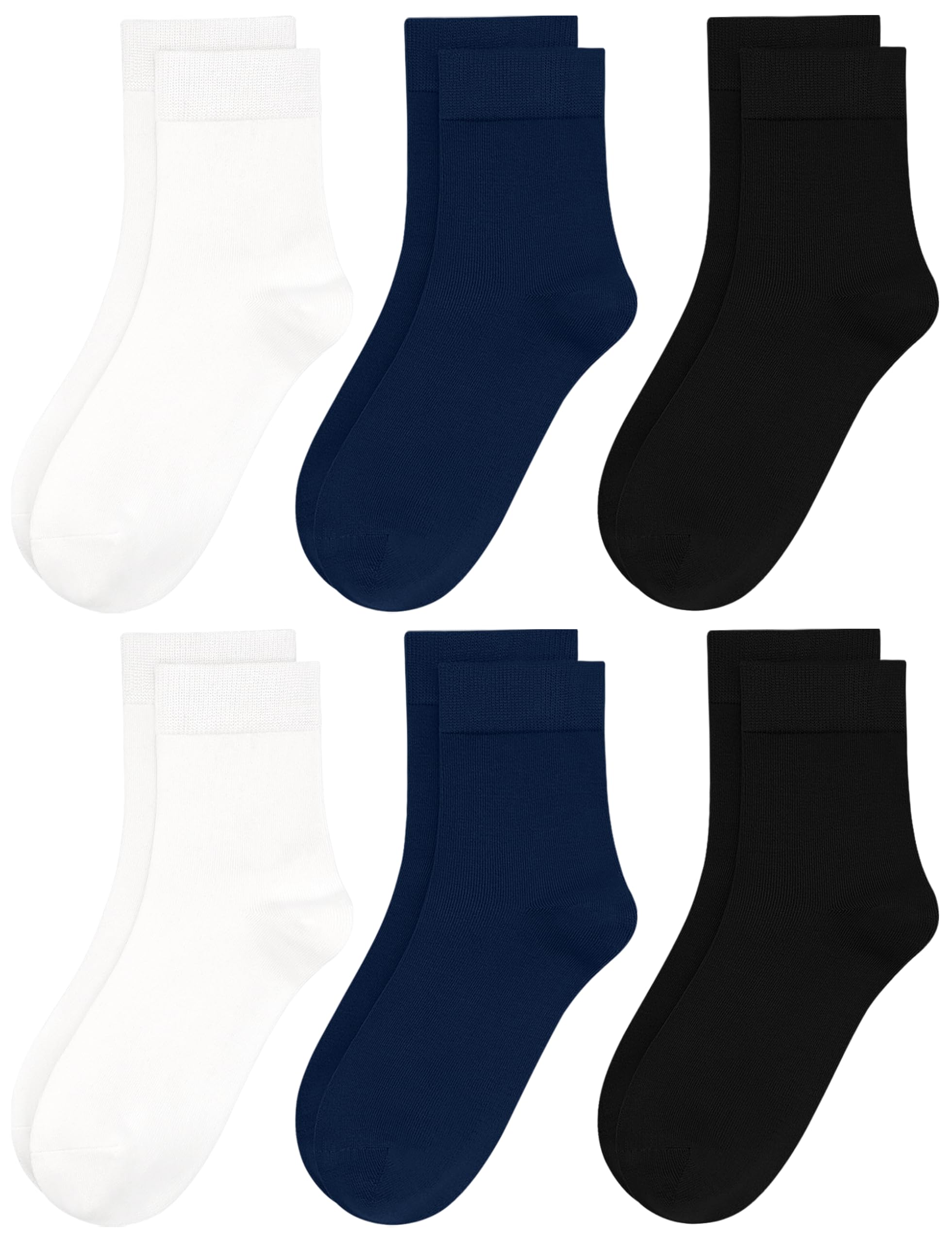 Womens Viscose Bamboo Crew Socks Thin Casual Ultra Soft Colorful Above Ankle Socks Breathable Comfortable 3/6 Pairs