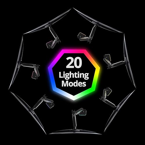 Miniatura 7 de AVLT RGB Lights - Soporte de escritorio para monitor de juegos individual de 17"-49", se adapta a una pantalla planacurvaultraancha de hasta 44