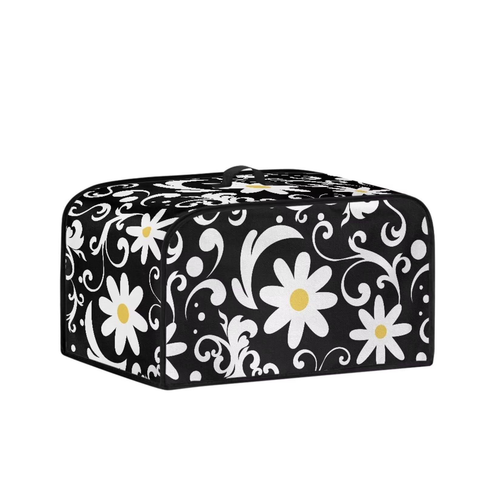 ZIATUBLES Daisy Floral Polynesian Print Slow Cooker Cover Dust Protection for Crock Pot, Stain Resistant Air Fryer Cover, Kitchen Appliance Cover with Mesh Pocket and Top Handle