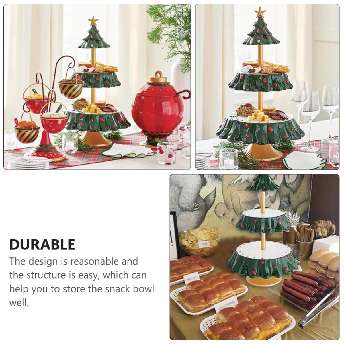 Kichvoe Weihnachtsteller und Snackplatte 1 Stück aus Langlebigem Material für Festliche Buffets und Desserttische Sorgt für Geordnete Präsentation von Snacks und Süßwaren