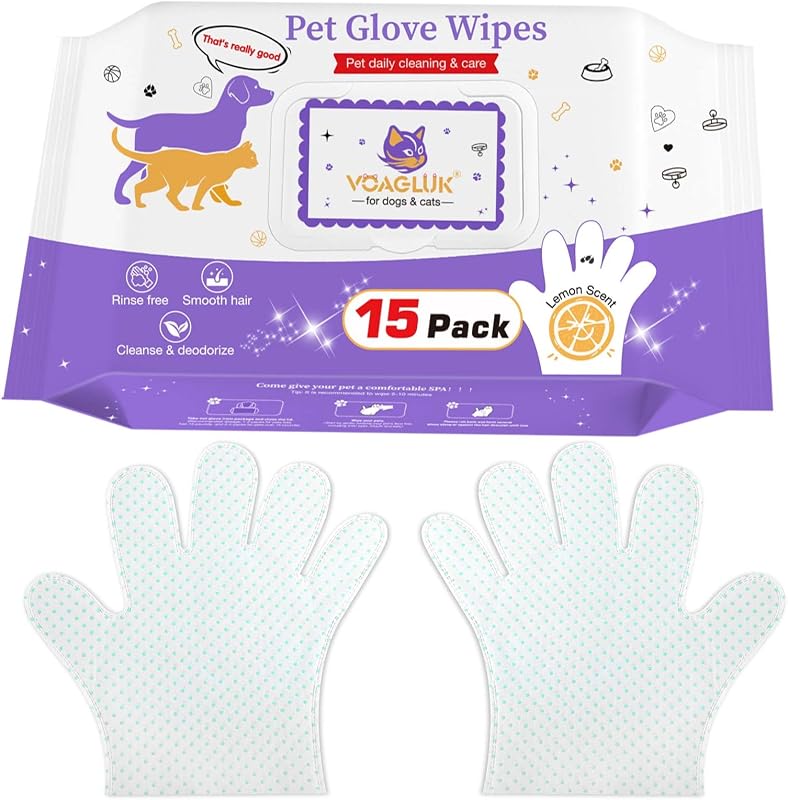 Luvas Umedecidas de Higiene para Cães e Gatos VoagLuk, 15 Unidades