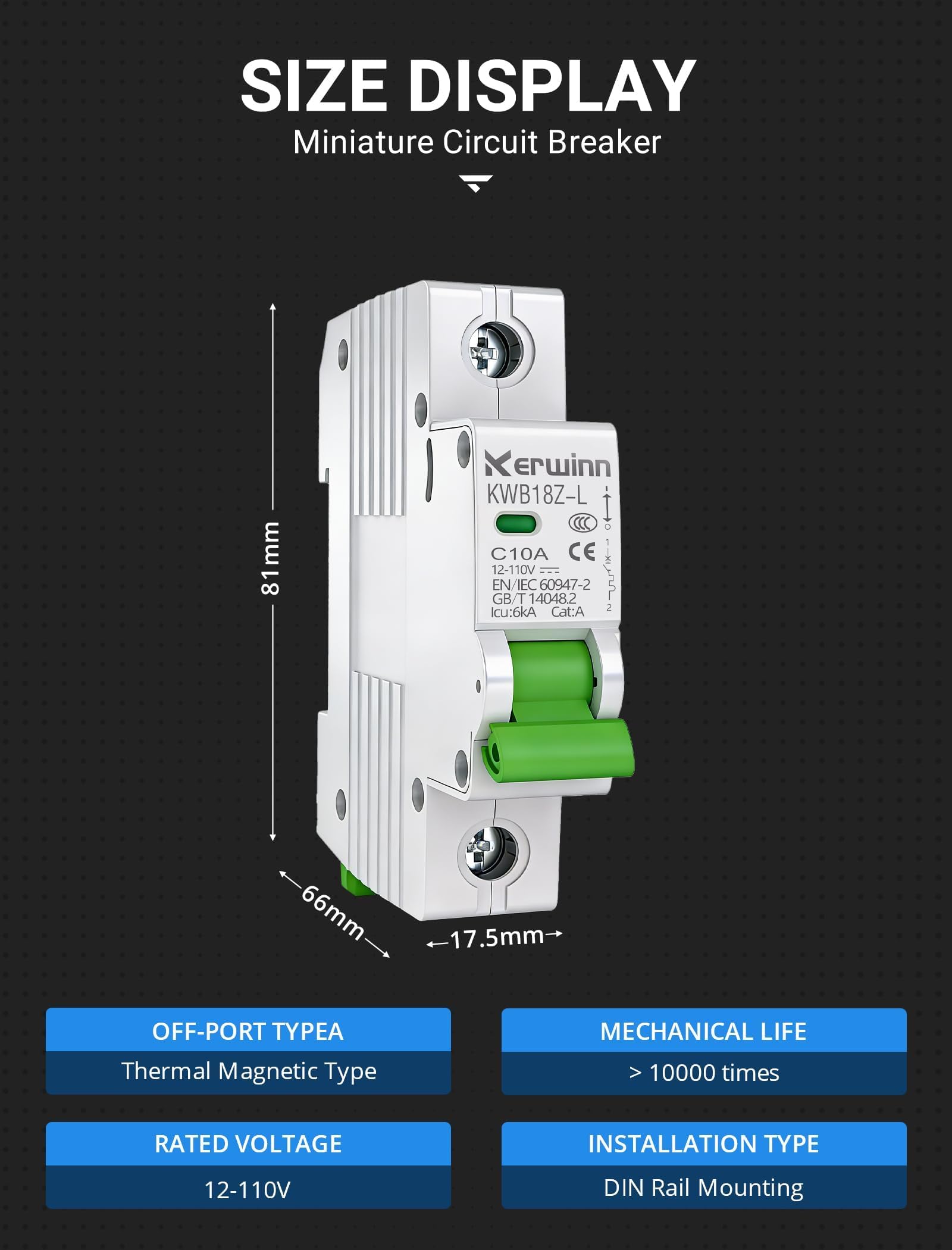 Amazon.com: KERWINN Interruptor de Circuito en Miniatura DC 12V