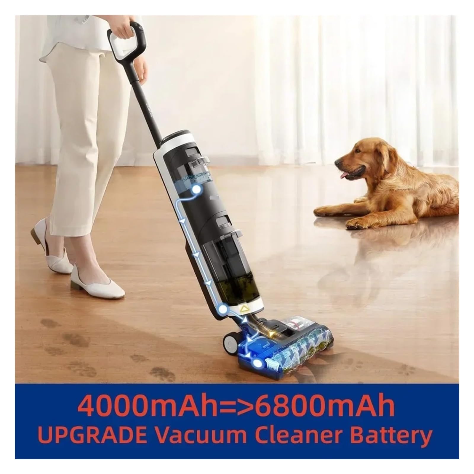 Paquete de baterías de repuesto, batería de alimentación, compatible con la batería de limpieza de suelos Tineco Floor ONE S3 (color: 12800 mAh)