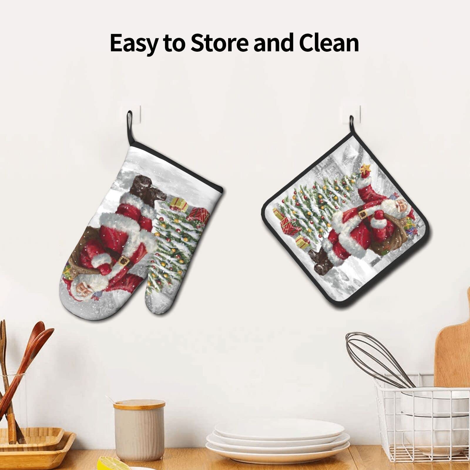 Gants De Cuisine Et Maniques - Couronne Florale Antique - Résistants à La Chaleur - Set De 2