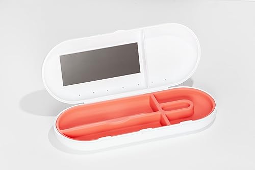 SmileKontainer Slimline - Estuche de viaje compacto para alineadores, cepillo de dientes y accesorios, espejo integrado para una fácil inserción en