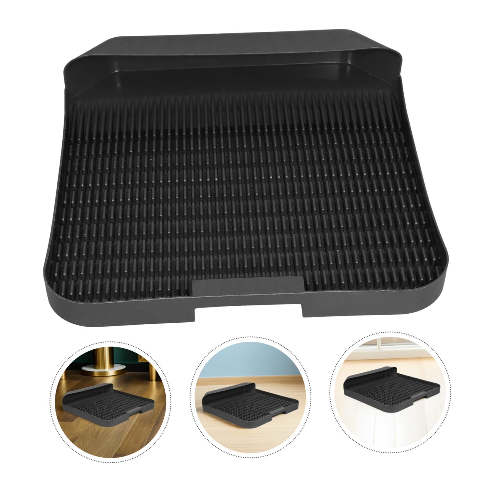 VICASKY Tapis Bac à Litière Chat Antidérapant Étanche Plastique Tapis Litière Chat Résistant Facile à Nettoyer pour Contrôle des Grains et Adaptable