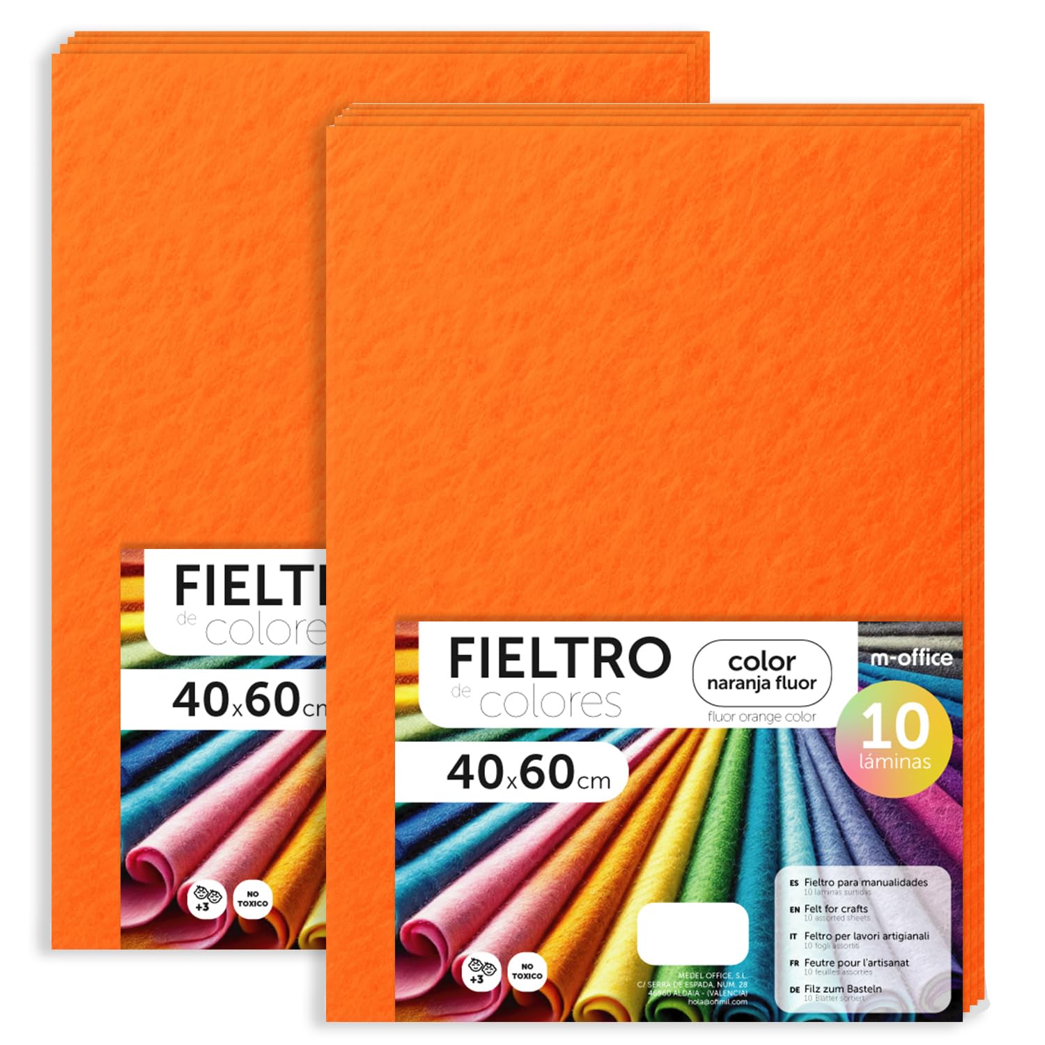 Fieltro para Manualidades, Fieltro de Colores, Suave y Flexible, Material para Costura, Telas Patchwork, Ideal para proyectos DIY, artesanía o decoración, 20x30cm - m-office (rojo, 10 uds) — view 28