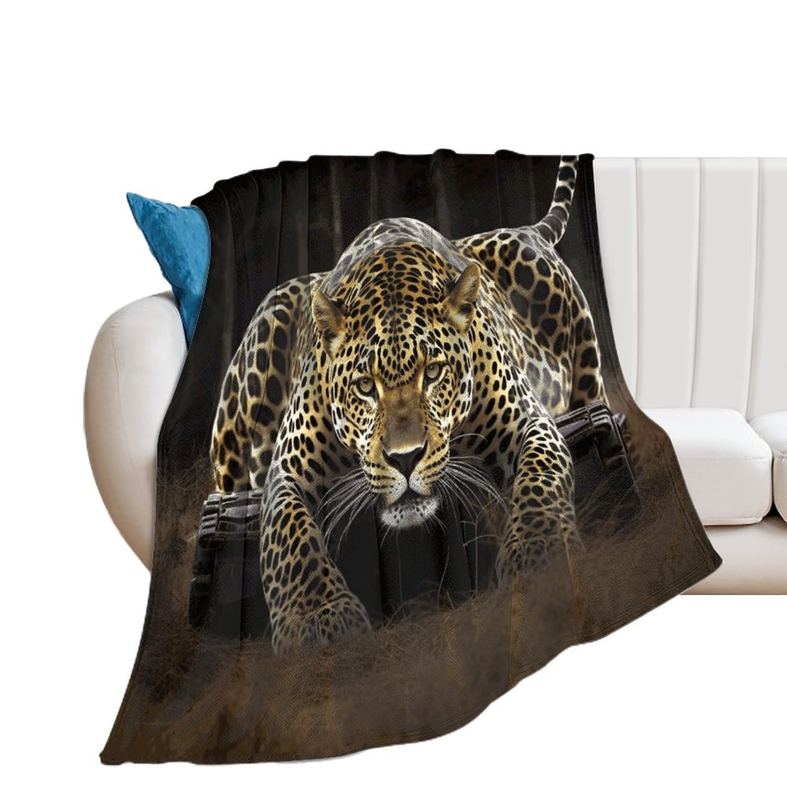 Leopard2 Throw Blanket for Couch Soft Cozy Flannel Bed Blanket Fuzzy Decorative Blanket Warm Lightweight Throw Blanket All-Season Home Decor Gift for Home Office Sofa 50"*60"（130 * 150cm）
