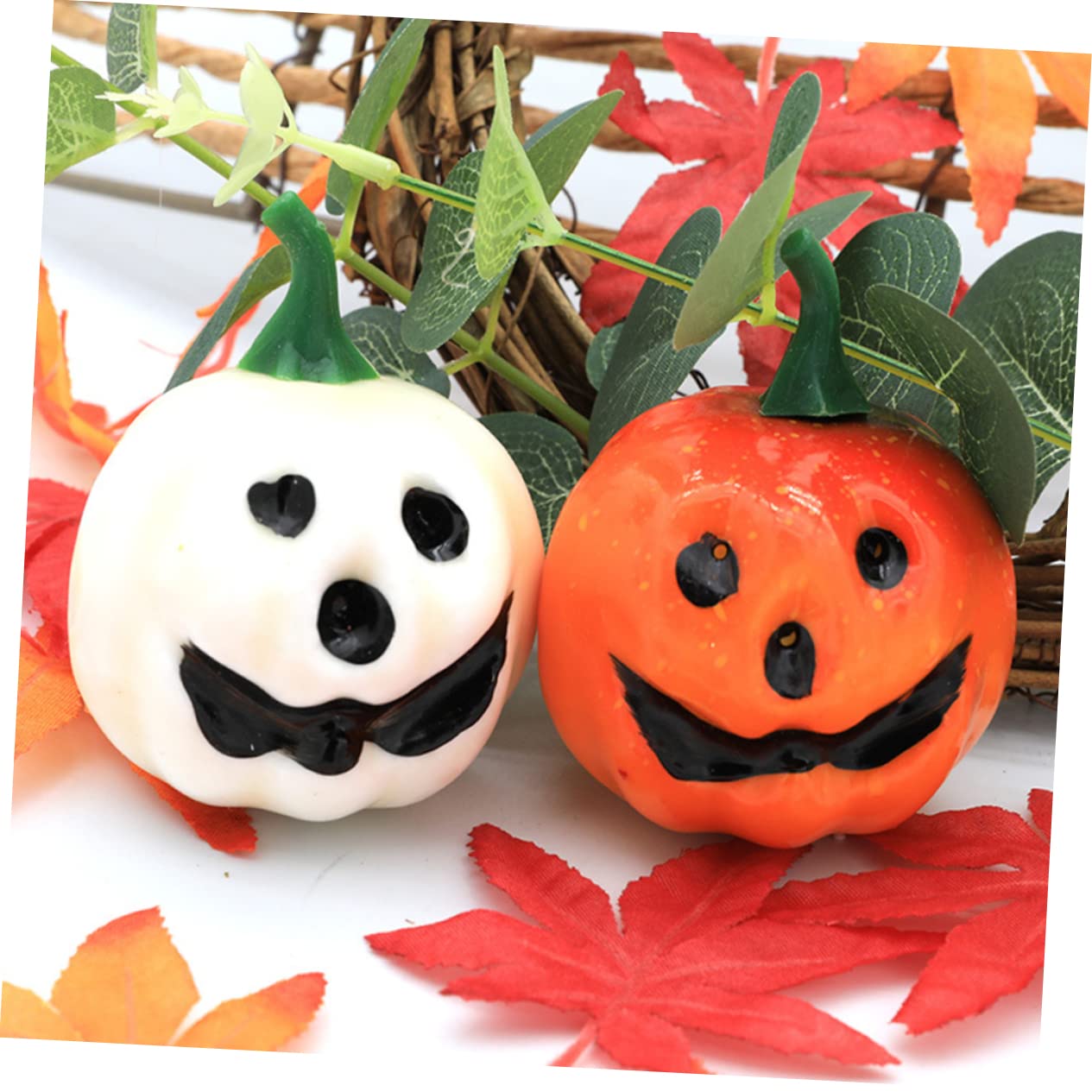 48 zucche Artificiali per Decorazioni, realistiche, in Schiuma, Ideali per l'autunno e Halloween.
