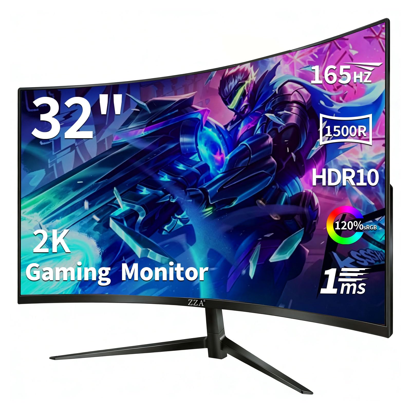 Amazon.com: ZZA 32 Inch Curved Monitor,1440p VA Screen 165Hz