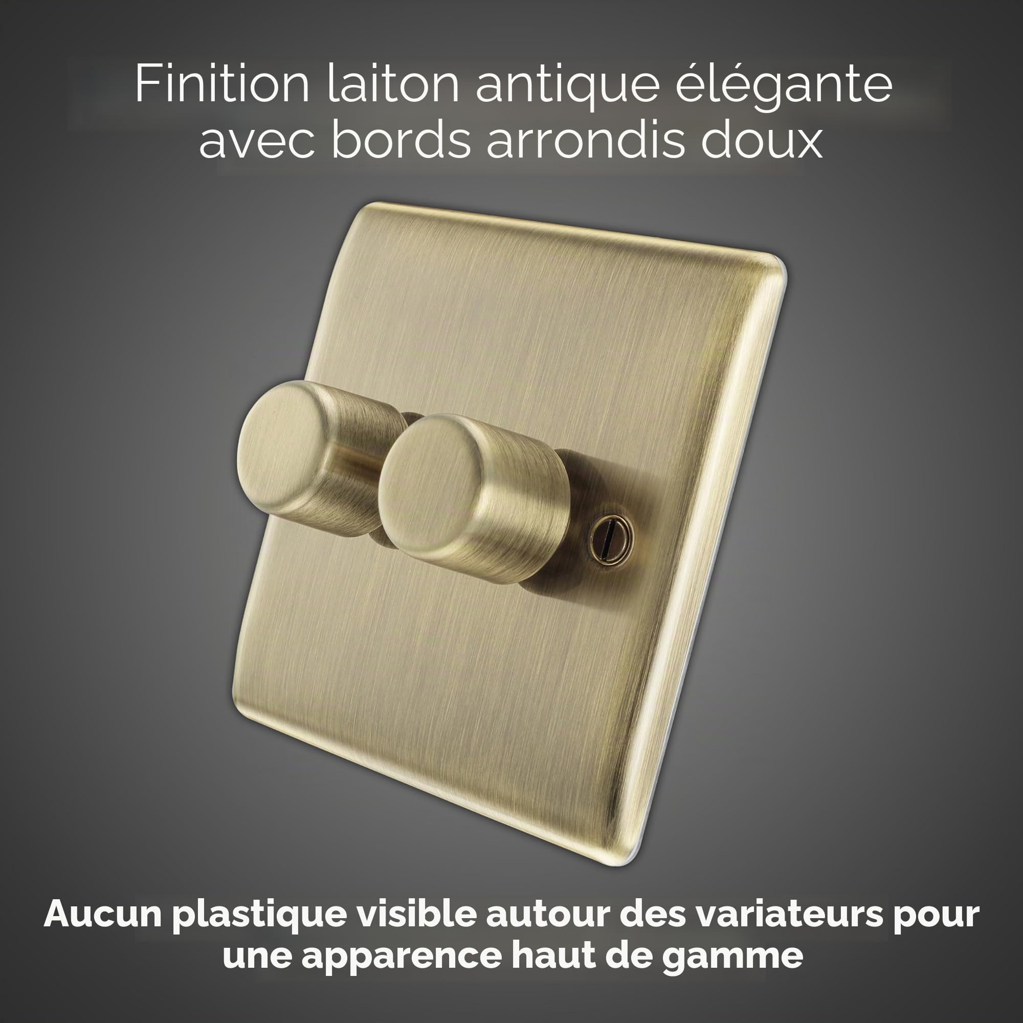 BG Variateur d'intensité électrique 2 voies Push On/Off Bord de fuite 200 W