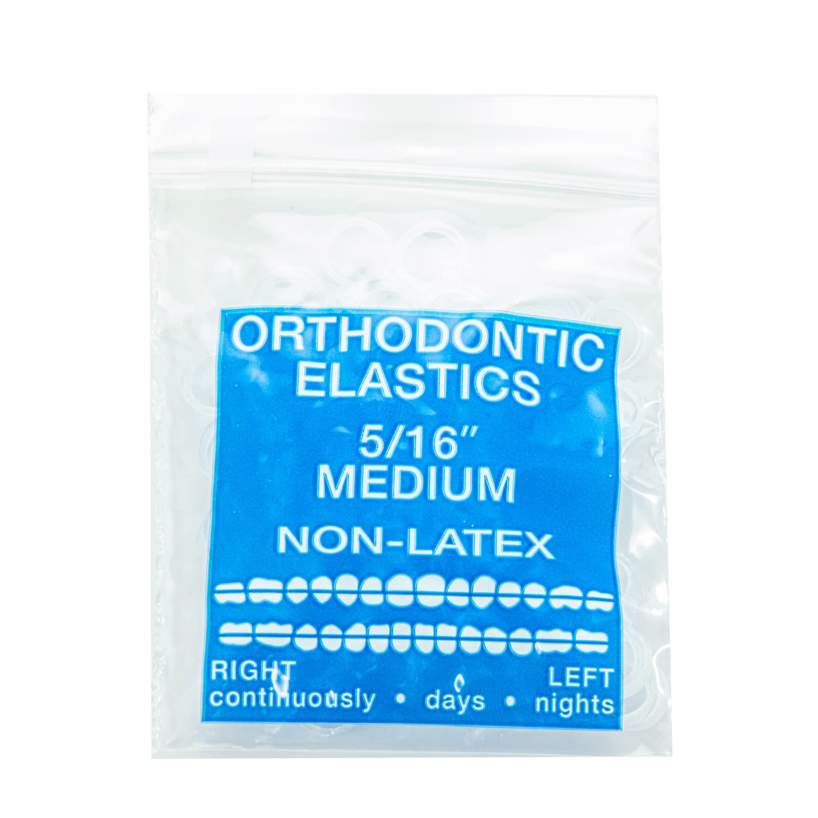 JMU Orthodontic Elastics 5/16 Medium, 100 Pack Dental Rubber Bands | Orthodontic Rubber Bands for Braces, Intraoral Elastic Bands, Latex Free, 4.5 oz, Made in USA