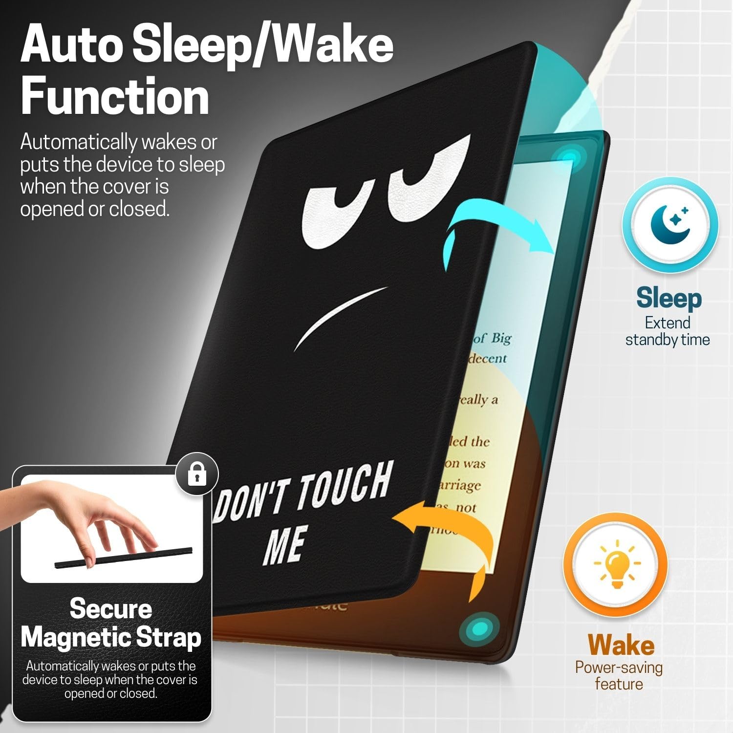 TNP - Custodia sottile e leggera per Kindle di 11a generazione, con spegnimento automatico e spegnimento per Amazon Kindle E-Reader da 6", versione 11a generazione 2022 (non toccare)