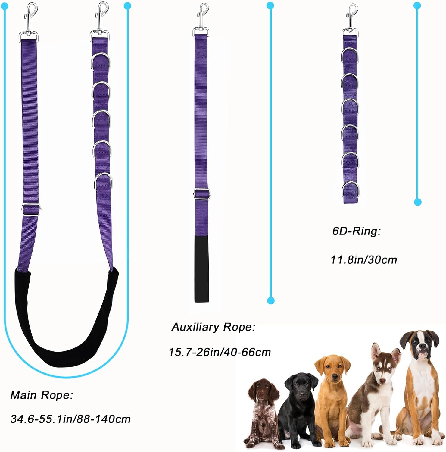 ASOCEA Dog Grooming Belly Strap Adjustable Nylon Loop for Pet Bath Dog Grooming Extension Grooming Table Arm Accessories for Small Medium Dogs Cat 3