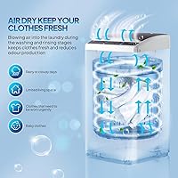 Vista 5 de ROVSUN Lavadora portátil de 25 libras, máquina de lavandería eléctrica completamente automática con tambor de acero inoxidable, lavadora compacta