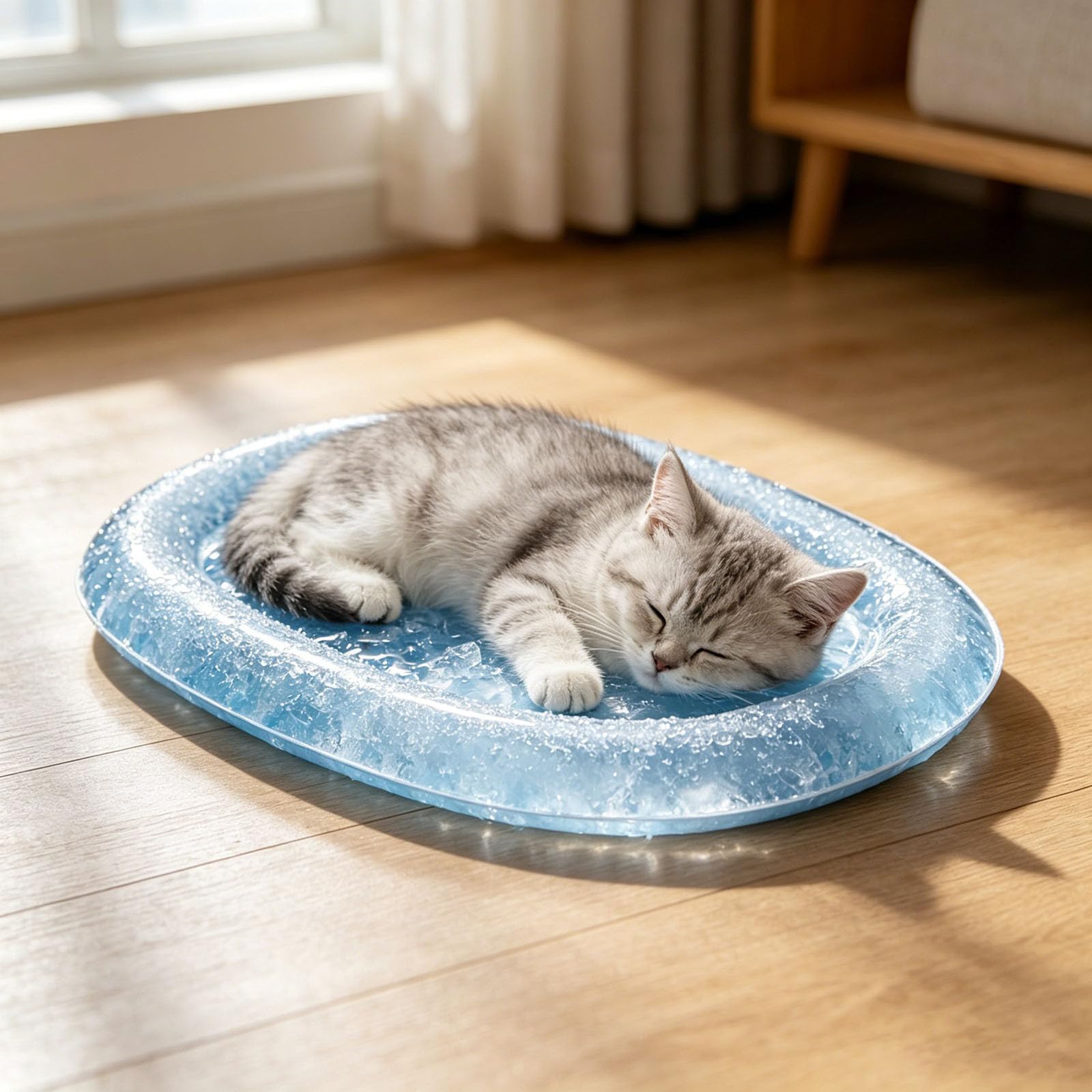 Generico Tappetino Refrigerante Cane Ovale, 103x77cm Tappeto Rinfrescante per Cani Gatti, Cuccia Refrigerante Lavabile, Cuscino Raffreddamento in Nel Caldo Estate, per Animali di Piccola Media Grande