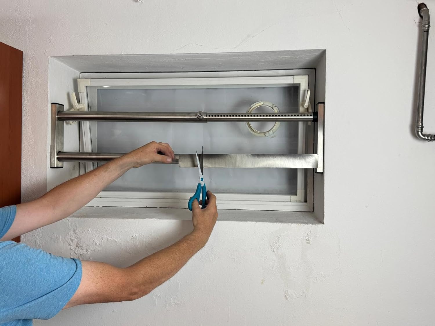 Window Lock Double - Burglary Protection Telescopic Rod with Pressure Lock Stainless Steel or White Length 600-1800 mm Safety Rod for Windows and Doors (White, 600-1000 mm)