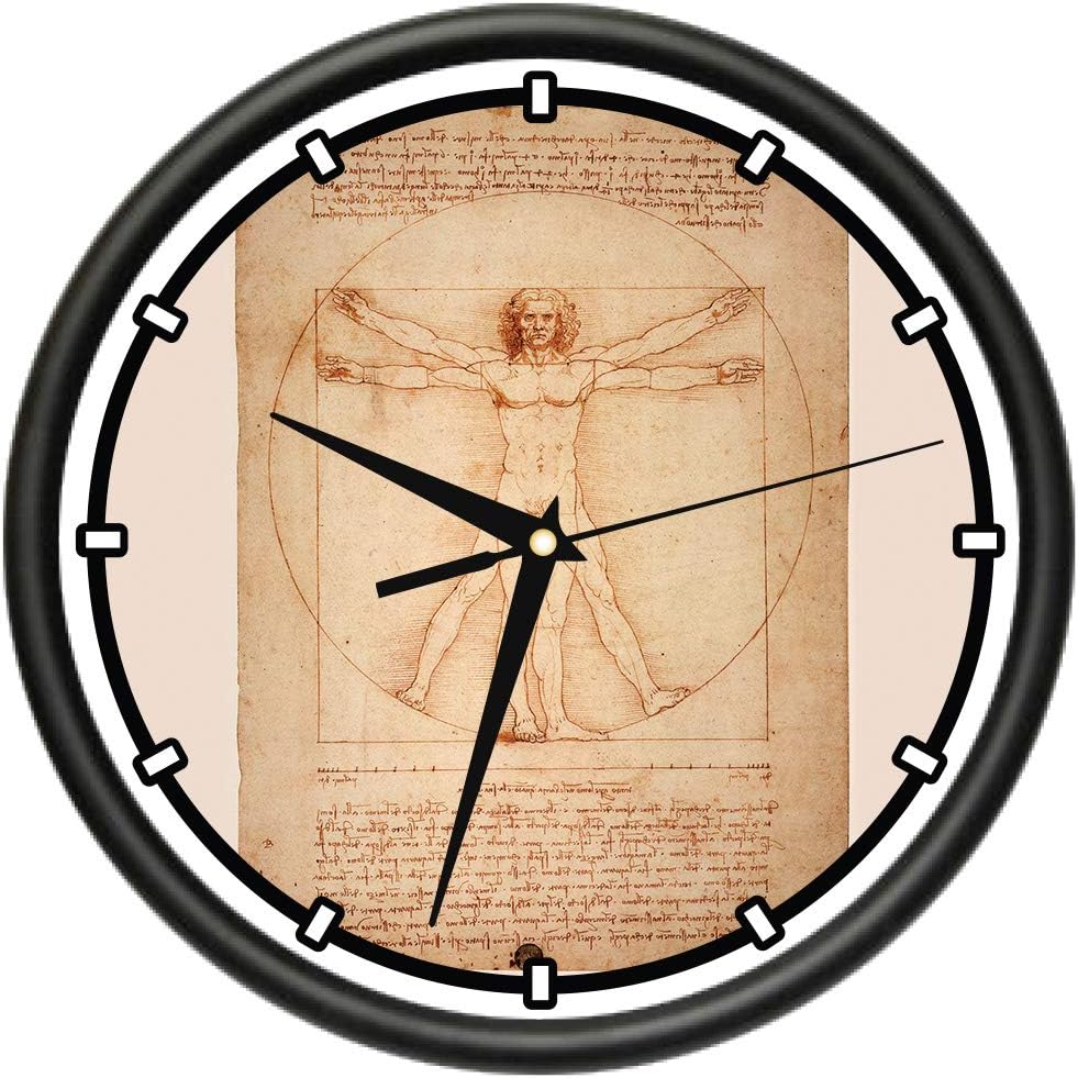 SignMission Vitruvian Man Design Wall Clock | Precision Quartz Movement | Décor for School Class Office Bedroom Decoration