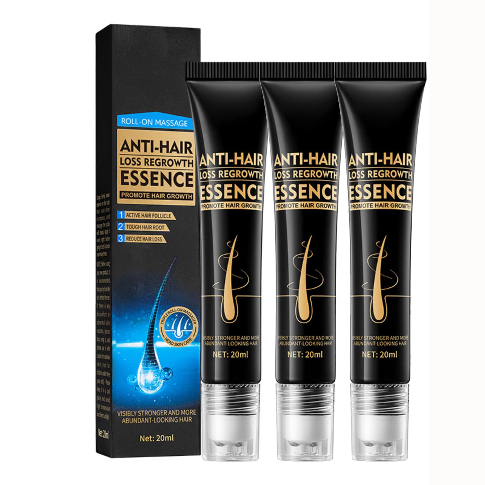 Hair Darkening Serum, Herbal Gray Hair Reverse Essential Oil Conditioner for Man & Woman, Restore Natural Black Color Polygonum Multiflorum Essence