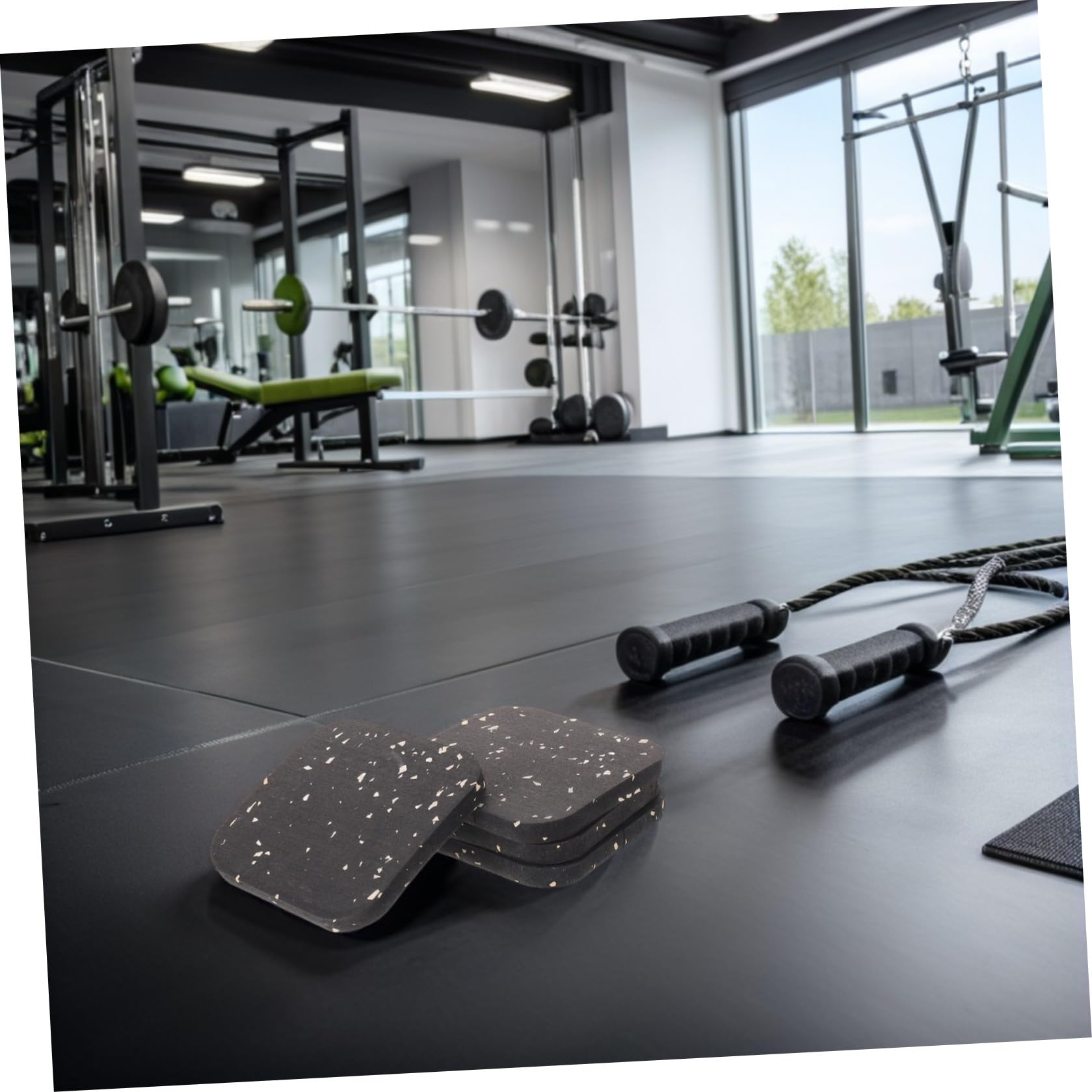 Tappetino Antivibrazione per Tapis 8 Pezzi in Gomma ad Alta Densità | 3, 94x3, 94x0, 4 Pollici, Doppia Faccia Antiscivolo, Protezione Pavimento e Moquette
