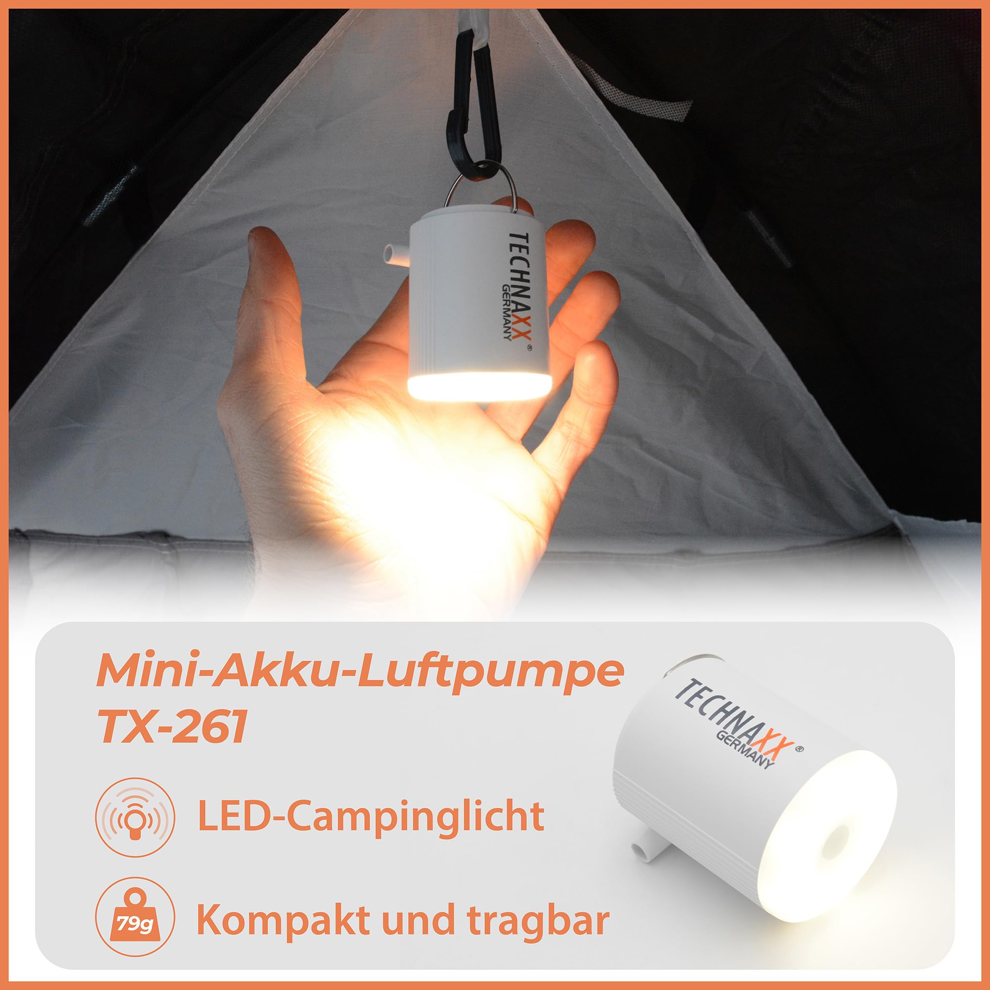 Technaxx Mini pompka akumulatorowa