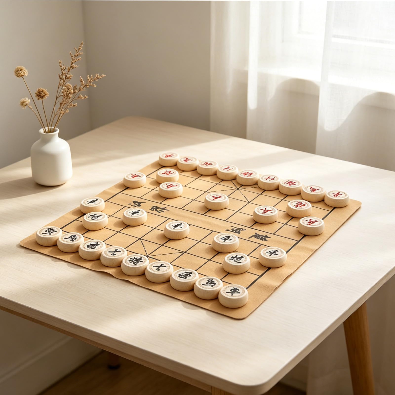 Toddmomy Juego de Ajedrez de Madera Maciza con Tablero PU y Caja de Madera de Palo de Rosa, Portátil y Decorativo para Estudio y Viaje