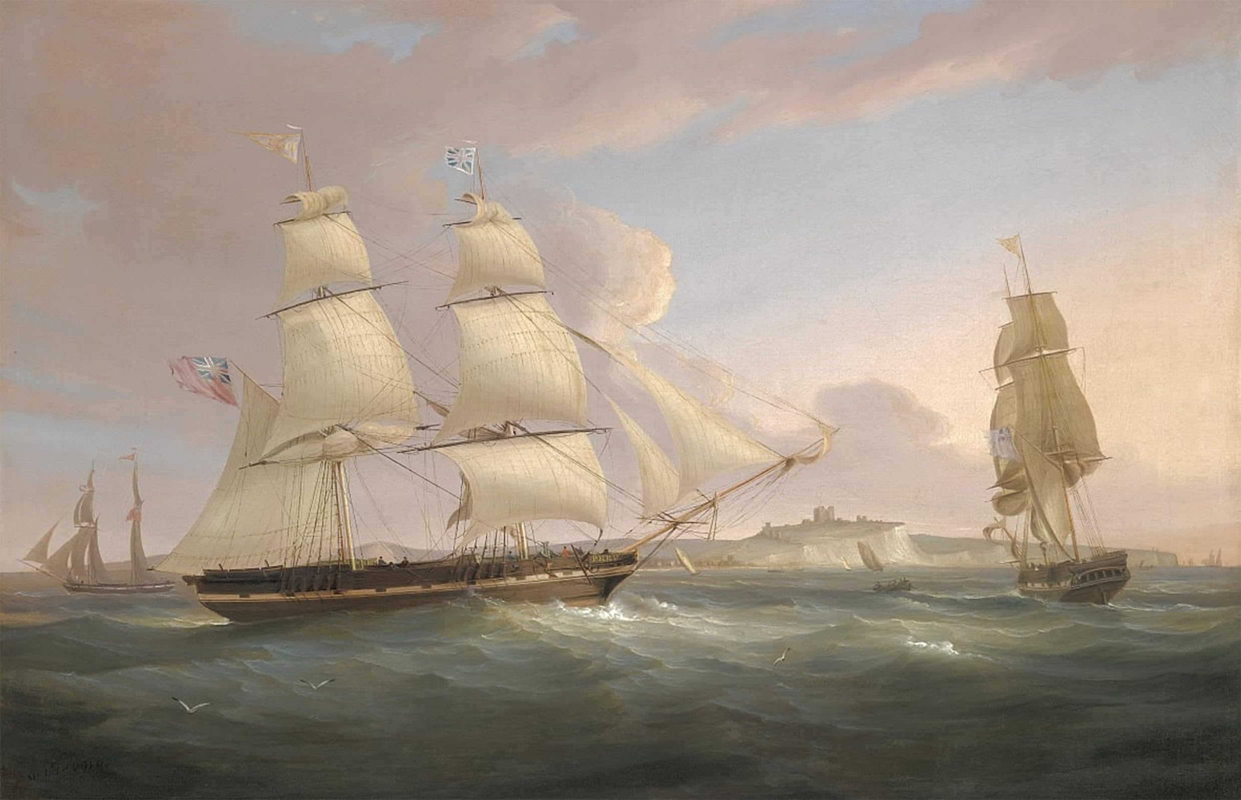 POSTERIIk Vintage Art Print Images Pictures Print the Merchant Snow Peru off Dover by William Huggins Modern Colour Posters for Office Home Decor 60x90cm