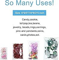 Vista 7 de Geyoga 240 bolsas de celofán de plástico transparente de 4 tamaños, resellables, autoadhesivas, para galletas de caramelo, envoltura decorativa